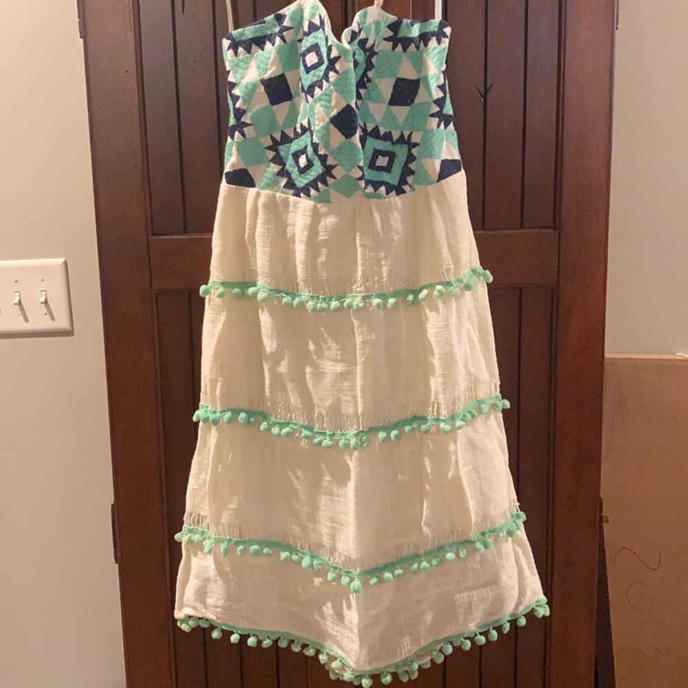 Judith March sun dress that ties around the neck.